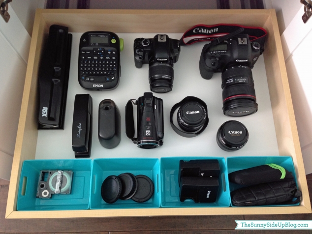 organize camera equipment