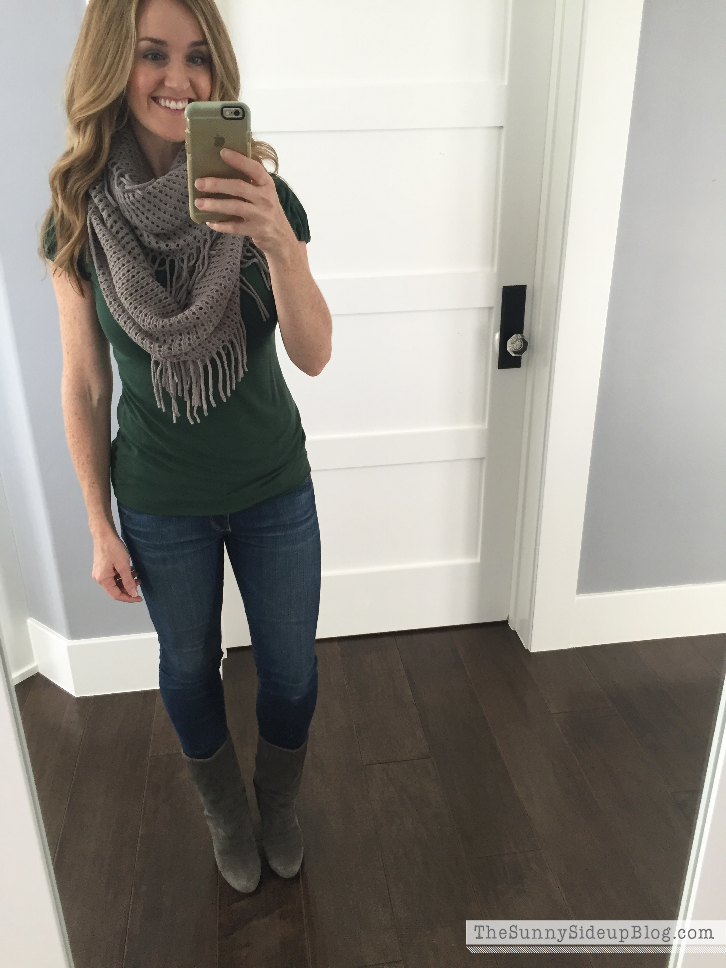 tall grey boots outfit