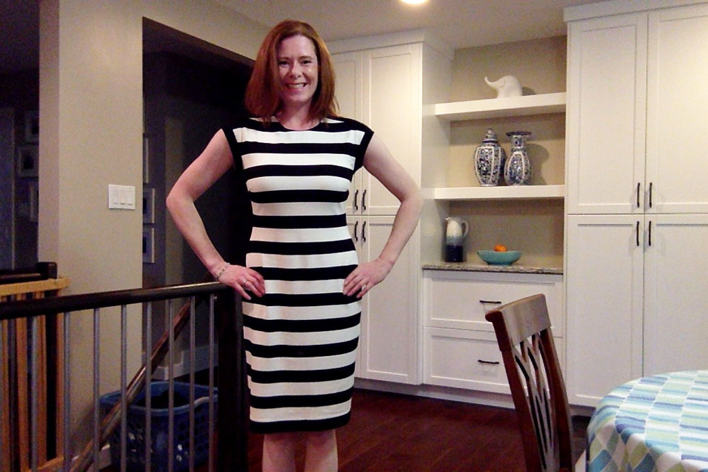 black-and-white-striped-dress