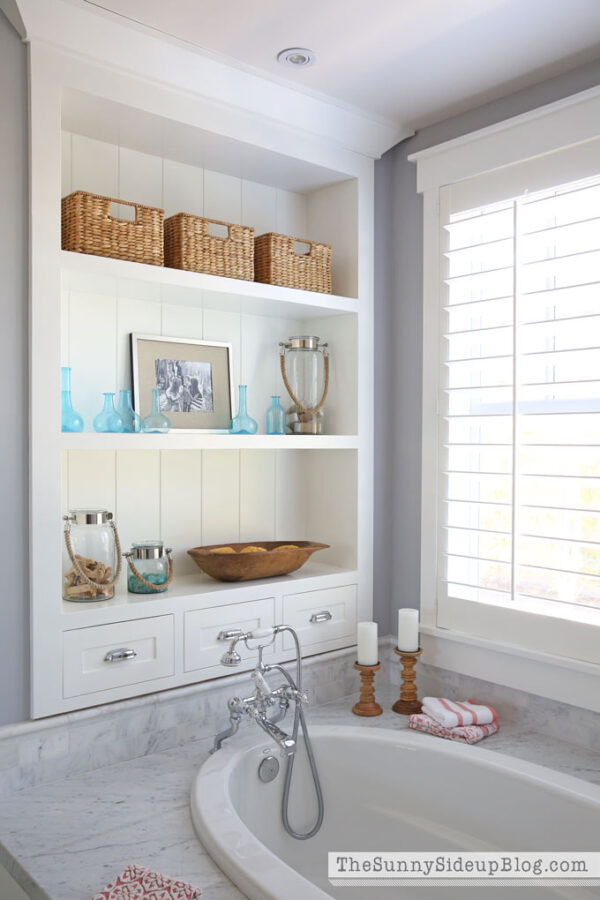 White Master Bathroom (ready for Spring!) - The Sunny Side Up Blog