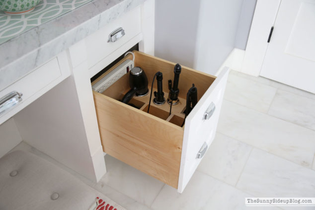 Organized Hair Tool and Bathroom Drawers - The Sunny Side Up Blog