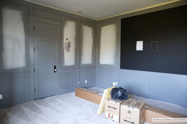 Theatre Room with Grey Paint and Appliances! - The Sunny Side Up Blog