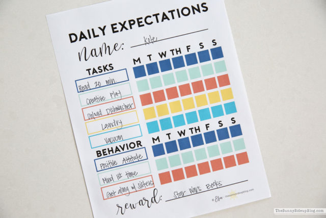 Daily Expectations - a printable to keep your kids on task! - The Sunny ...