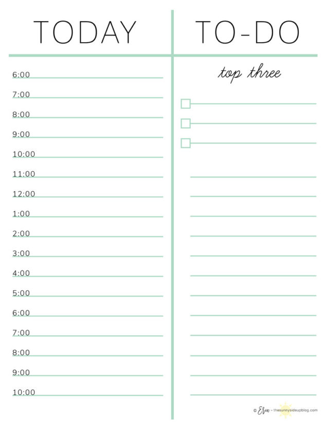 How I Plan My Day (with free printables!) - The Sunny Side Up Blog