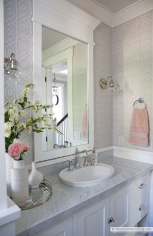 Powder Bathroom - Summer Decor - The Sunny Side Up Blog