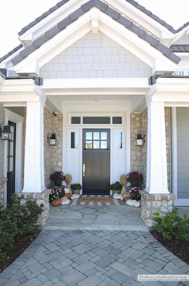 Purple and White Fall Porch - The Sunny Side Up Blog