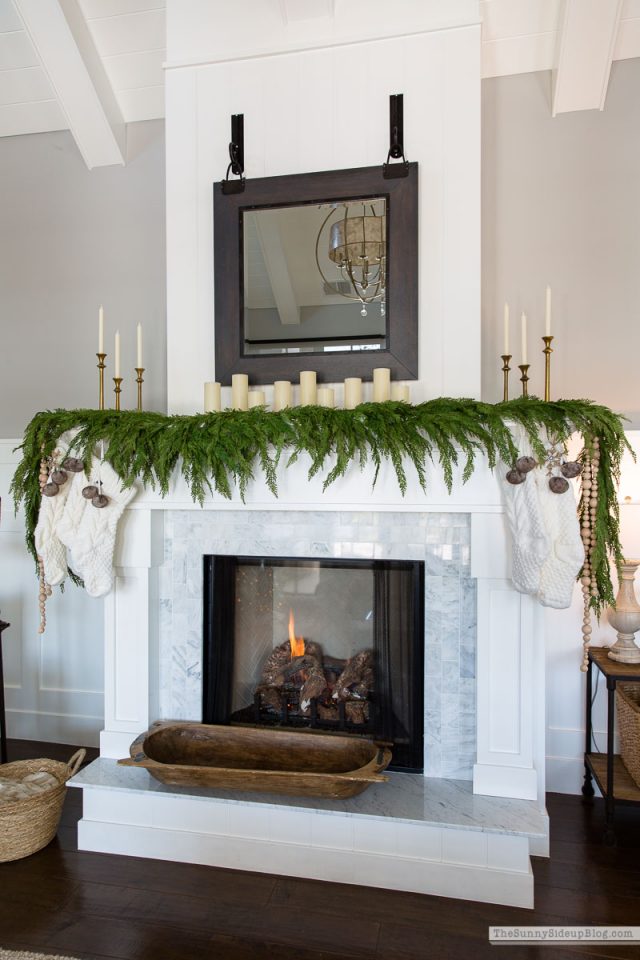 How to attach garland to a fireplace mantel (and other fun updates ...