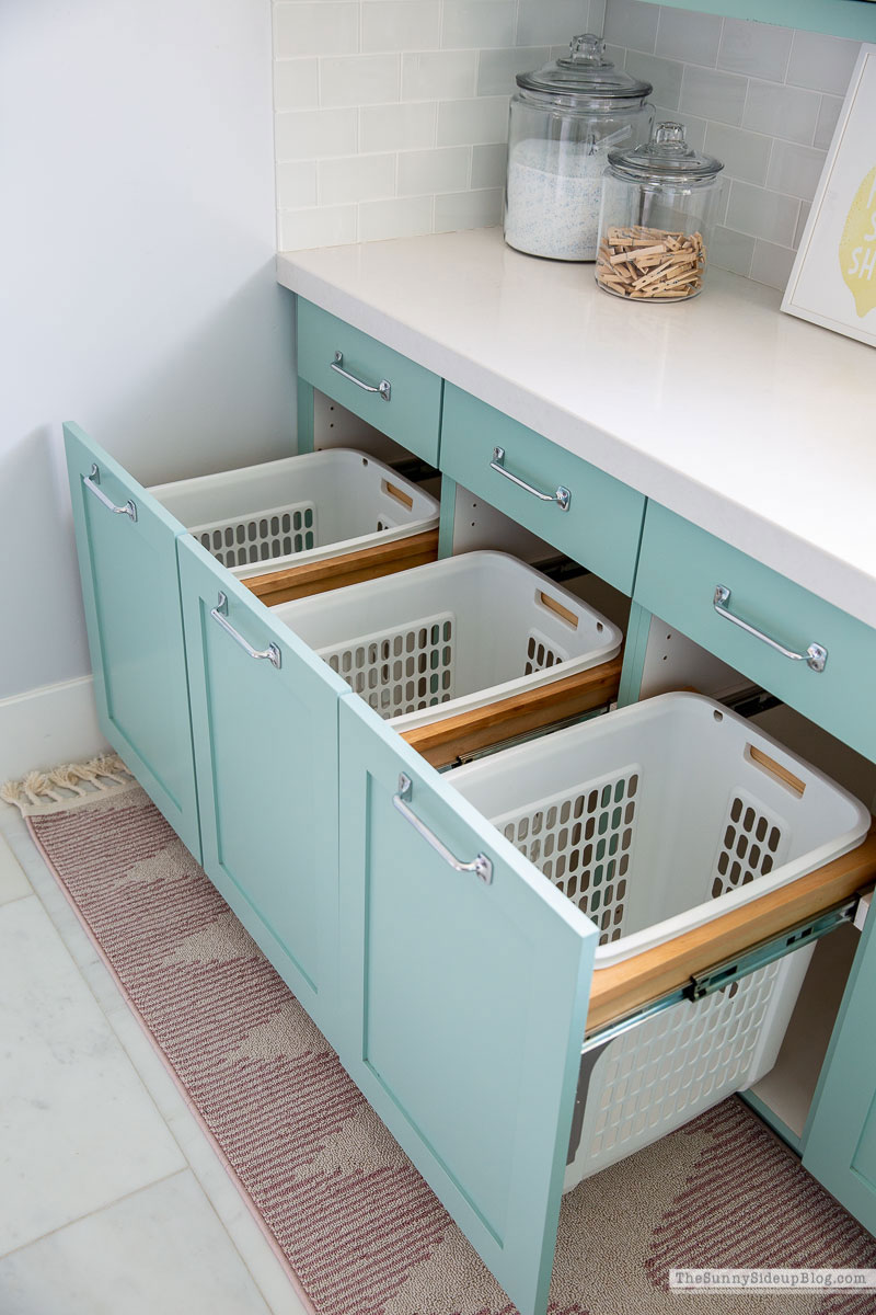Organized Laundry Room Cupboards and Drawers - The Sunny Side Up Blog