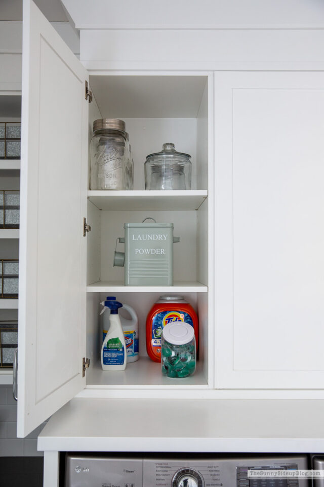 Organized Laundry Room Cupboards and Drawers - The Sunny Side Up Blog