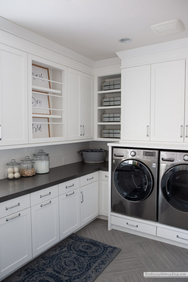 Organized Laundry Room Cupboards and Drawers - The Sunny Side Up Blog