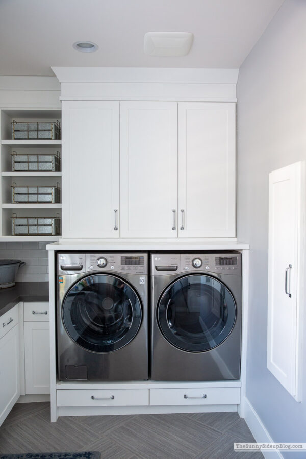 Organized Laundry Room Cupboards and Drawers - The Sunny Side Up Blog