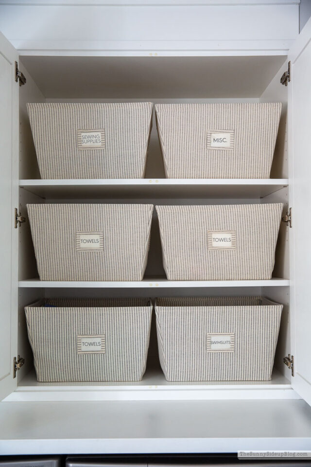 Organized Laundry Room Cupboards and Drawers - The Sunny Side Up Blog