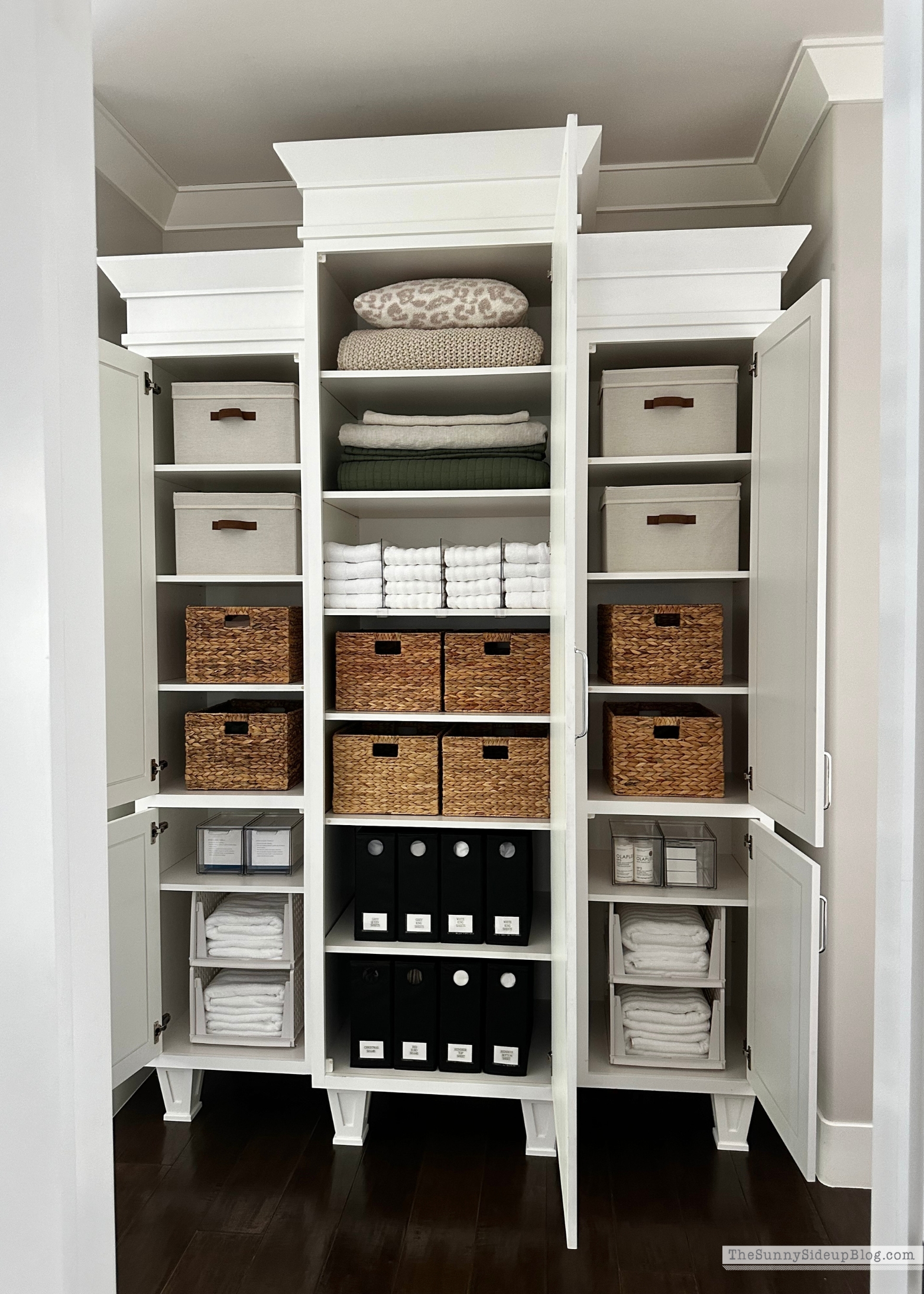 Wayfair Organized Linen Cupboard (Sunny Side Up Blog)